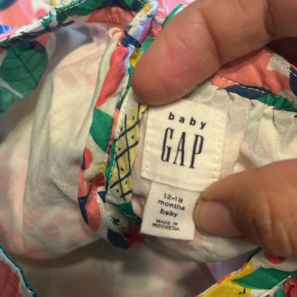 Gap Baby Girl Dress Cotton Fruits Fun Tropical 12-18 months Strawberry Pineapple - Picture 6 of 7